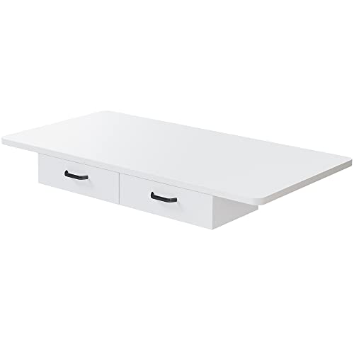 FEZIBO Stabiles Tablett 140x60 cm mit 2 Holzschubladen - Rechteckiges DIY-Brett für Höhenverstellbaren Schreibtisch Elektrisch Cover
