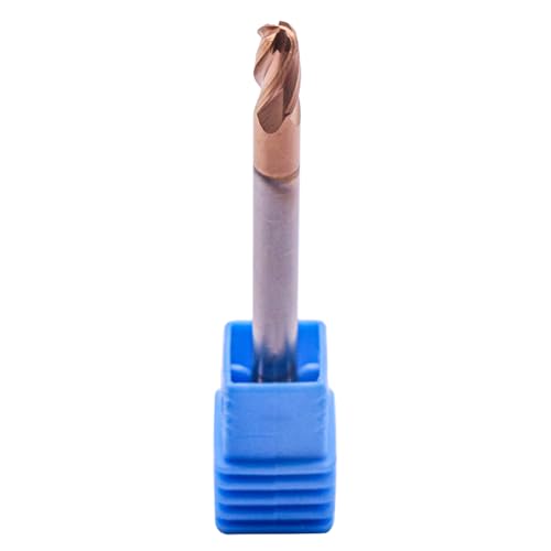 Image of 5Pcs 3 /16 inch 4 Flute Carbide Ball Nose End Mill, Double End, TiSiN Coated | Solid Carbide, 30 Helix, 3 /16 inch Cutting, 3 /16 inch Shank, 3 /8 inch LOC, 2-1 /2 inch OAL, for Milling Alloy Steel, Carbon Steel, Cast Iron