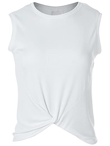 Lucky In Love Twist Front Tank (White, X-Small) #TOP12
