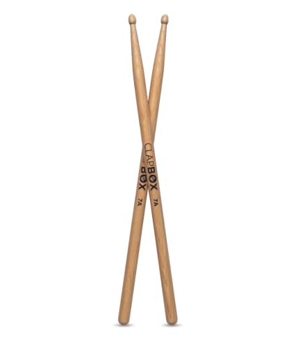 Image of Clapbox Drum Sticks 7A Size, Classic Maple Wood - One Pair | Lightweight, Balanced & Durable