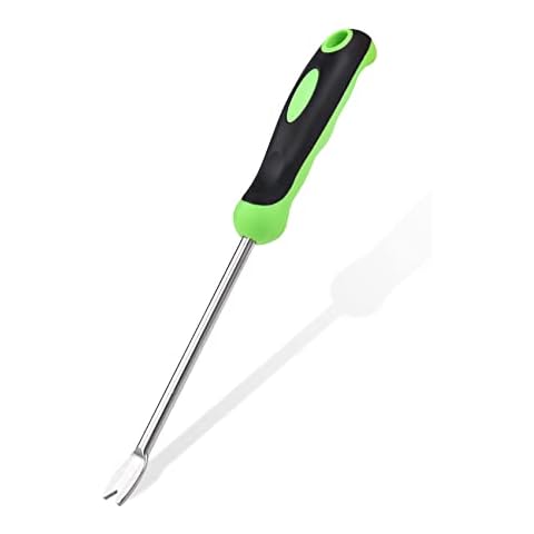 NANAOUS Dandelion Removal Tool, Weed Puller Hand Garden Tools, Stainless Steel Garden Weeding Tool with Rubber Handle Cover