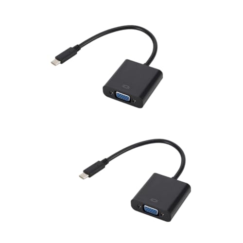 Mikikit 2pcs Type-c to Converter Cable USB Adapter for Full Output for Tv Projector and Monitor Black