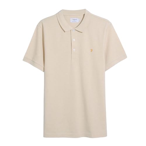 Polo homme Farah Blanes anti-déformation col rigide look impeccable garanti