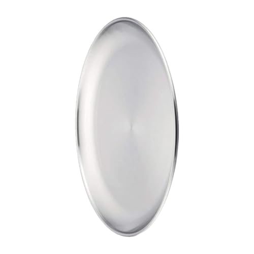 DEEPCRAFF Bandeja Redonda Plato Anti Óxido de Acero Inoxidable Bordes Pulidos y Superficie Lisa Adecuado para Servir Postres y Frutas en Eventos y Hogar