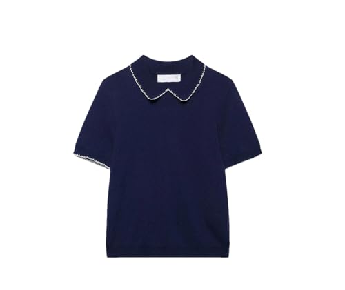 T-shirt décontracté en tricot pour femme à manches courtes col rond