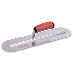 MARSHALLTOWN Fully Rounded Concrete Finishing Trowel, High Carbon Steel Blade, DuraSoft Handle, 16 x 4, Made in the USA, MXS66FRD