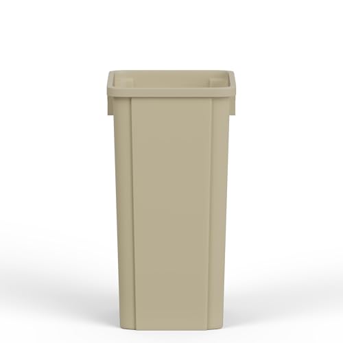 Caneca de basura cuadrada beige 23 galones comercial miniatura 6