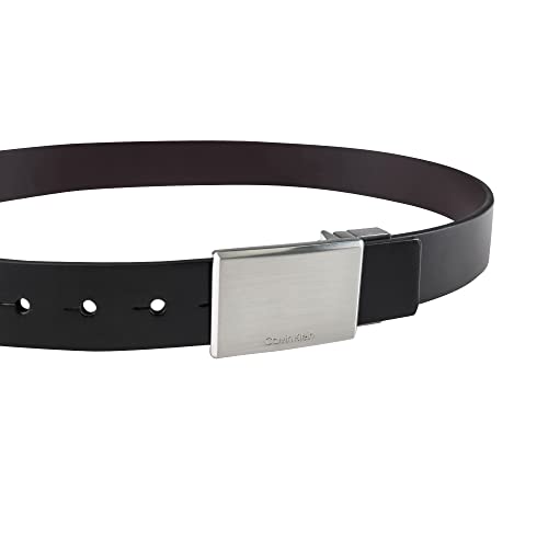 Calvin Klein Boys' Reversible Leather Belt, Black/Brown Plaque, Small #TOP3