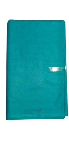 Image of 100% Cotton 2.20 Meter Poplin Cloth Material Fabric Unstitched Cloth for Women's Saree Skirts, Petticoats, Pyjamas, Patiyala Pants, Salwar (Bottle Green)