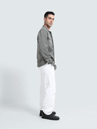 Image of StitchX Men's Stretchy Long Overshirt Melange Knitted Shacket