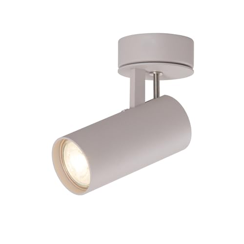 DAWALIGHT Wandleuchte Innen Schwenkbar 5W GU10 LED Warmweiss Deckenlampe Drehbar Spotleuchte Decke für Küche Schlafzimmer Wohnzimmer, Sandgrau, Aluminium