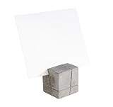 APS 71493 4er-Set Kartenhalter, Fotohalter, inkl. 15 weißen und 15 schwarzen Beschriftungskarten, 3 x 3 x 3 cm, Beton