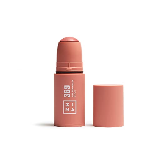 3INA MAKEUP - Vegan - THE NO - RULES STICK 369 - Rosa marrón - Colorete en barra cremoso - 3 en 1: mejillas, labios y ojos - 8 tonos diferentes fáciles de aplicar - Cruelty Free