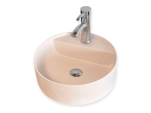 Lavabo semi-empotrado – 42,5 cm – Superficie sólida – Beige rosado – Aurelia