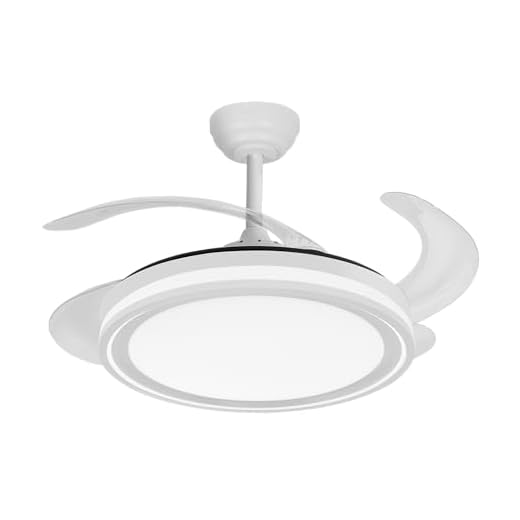 Ecoiluminaled Fabrilamp Ventilador Dc Bandido 59w Blanco 4aspas 107d 5900lm 3500-4000-6500k Remoto Y Temporizador