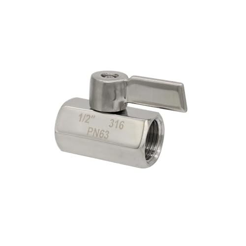 Válvula de bola DN15 mini interruptor anticorrosión acero 316 macho hembra agua 5