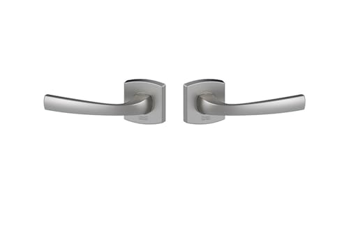 Vachette Poignée de Porte MUZE - Béquille et Rosace Carrée Solidarisées Bec de Cane - pour Portes Épaisseur 30 à 48mm - en Zamak - Carré 7mm - Garantie...