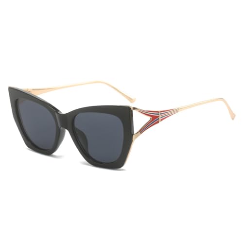 Lunettes de soleil œil de chat tendance avec verres dégradés PC et monture en métal pour l'été
