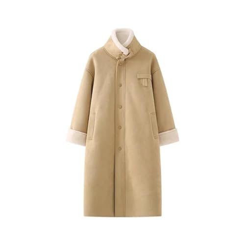Manteau polaire femme ample et décontracté à faux boutonnage pour l'hiver