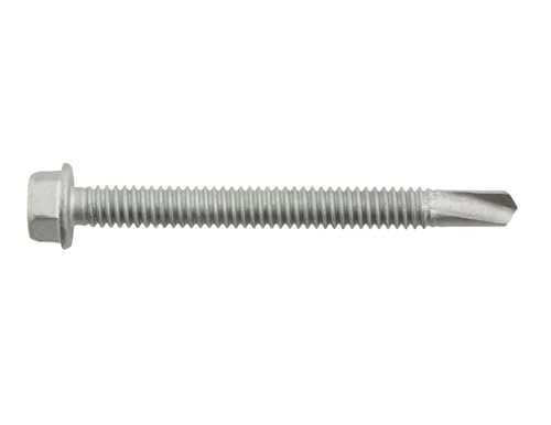 DeWalt Fastenrs DFSEAF890-1/4"-20 X 2-1/2" Dril-Flex Structural Self-Drilling Screws, 3/8" Hex Washer Head, 4 Point, Alloy Steel with Stalgard Coating, Made in USA - 200/BX