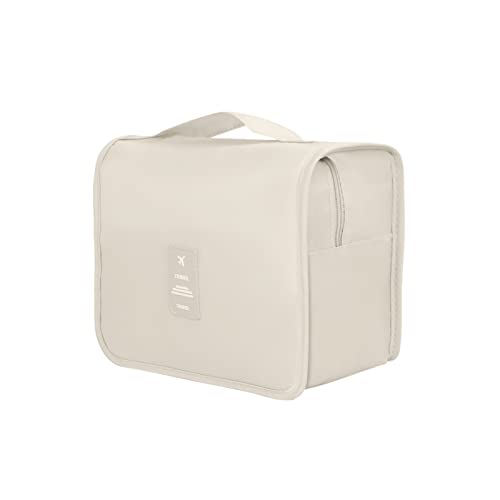 SRVR Hanging Travel Toiletry Bag, Toiletry Bag for Women Toiletry Bags with Hanging Hook (Beige)
