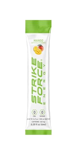 Image of Strike Force Energy Drink Mix - Mango Flavor - Natural Tasting Caffeine Drink - Turn Any Drink into a Healthy Energy Drink - Zero Calories, Keto Friendly, Sugar Free, Pre Workout (30 Liquid Packs)