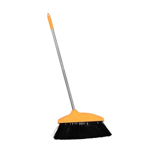 Cabilock Heavy Duty Soft Bristle Broom for Home Outdoor Indoor Floor Cleaning Shower Cleaning Broom Stainless Steel Handle