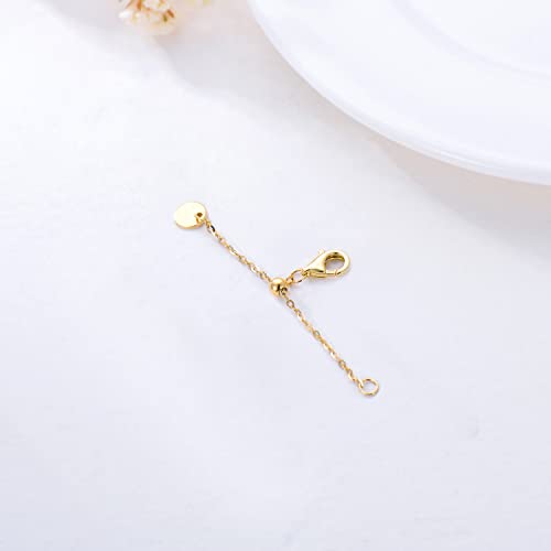 Image of 10k Solid Gold Necklace Extender Chain 1 inch /1.5 inch /2 inch /2.5 inch /3 inch /4 inch, Durable Strong Gold Necklace Extender, Adjustable Extension Chain, Gold Chain Extender for Necklace Bracelet Anklet, Gold, No Gemstone,