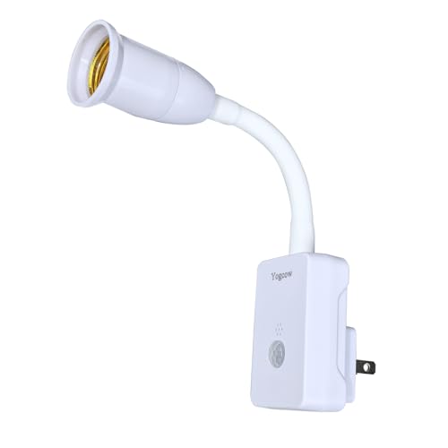 Yogcow SW-002 E27/E26 Plug In Light Bulb Socket Adapter Extender With Motion Sensor Switch cover