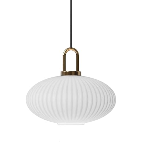 Lámpara colgante de cristal blanco EKSED con acabado oro bronce para techo 7