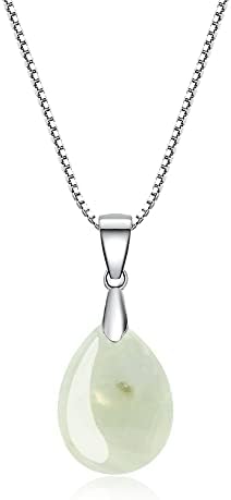 COAI 925 Sterling Silver Teardrop Stone Pendant Necklace