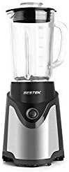 BESTEK BL15 Personal Blender and Coffee Grinder 2-in-1, Single Serve Smoothie Milk-shake Maker with 20oz Glass Jar, 2 BPA-Free Portable Bottles and Travel Lids (300W/Black)