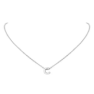 c Ketting Verstelbare Kleine Letter Alfabet Hanger Ketting Voor Vrouwen Meisjes Hypoallergeen Platina Vergulde Roestvrij Staal Eerste Ketting Monogram Sieraden