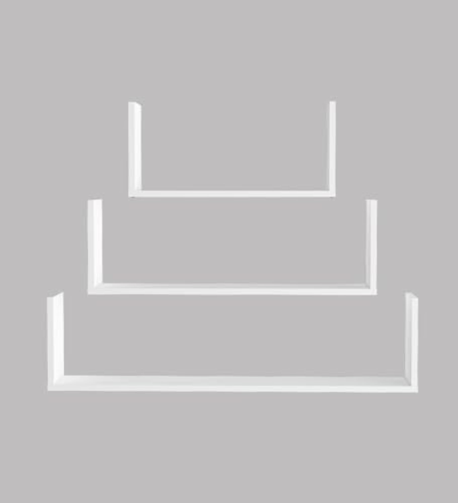 Kite Multipurpose Modular Wall Racks with 3 Shelves, White