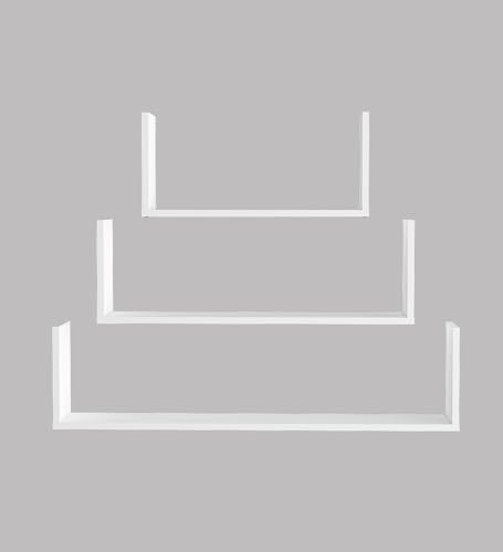 Image of Kite Multipurpose Modular Wall Racks /Shelves /Organiser /Decor Particle Board Wall Shelf (Number of Shelves - 3, White)