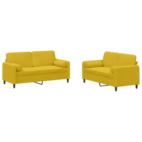 Il colore giallo brillante rende questo set il punto focale della stanza, ideale per chiacchierare o rilassarsi.