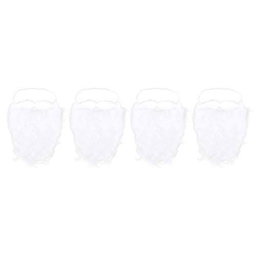 PIXNOR 4 Peças de Barba de Papai Noel Branco Falsa Barba Acessório de Traje de Papai Noel Adereços d