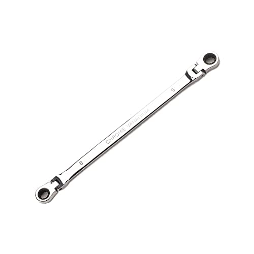FLZOSPER 8*9mm Metric Flex-Head Gear Wrench,Double Box End Ratcheting Wrench,72-Tooth Ratchet Combination Chrome Vanadium Steel Spanner - Image 2