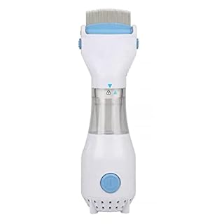 Saluaqui Electric Lice Removal Device, Stainless Steel Electric Head Lice Comb for Hair Clean, Electric Lice Comb, Vacuum Comb, Lice Treatment Tool, Lice Shampoo, Blue White, US Plug