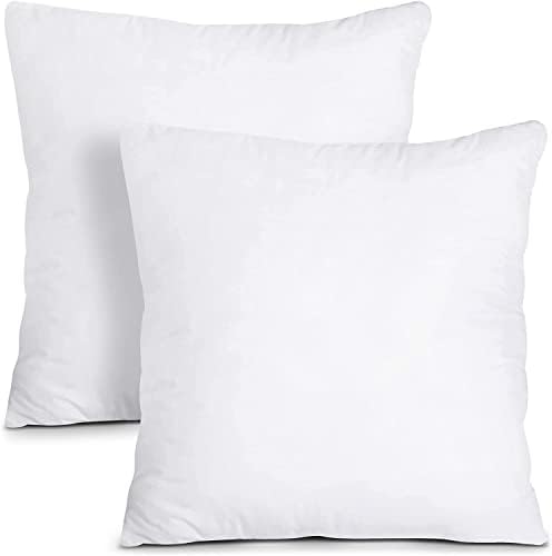 2 Pack Luxury 18" x 18" (45 x 45cm) Cotton Blend Cushion Pads with Super Bounce Polyester Fibre, Made of Finest British Materials