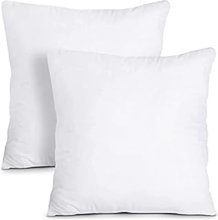 2 Pack Luxury 18" x 18" (45 x 45cm) Cotton Blend Cushion Pads with Super Bounce Polyester Fibre, Made of Finest British Materials