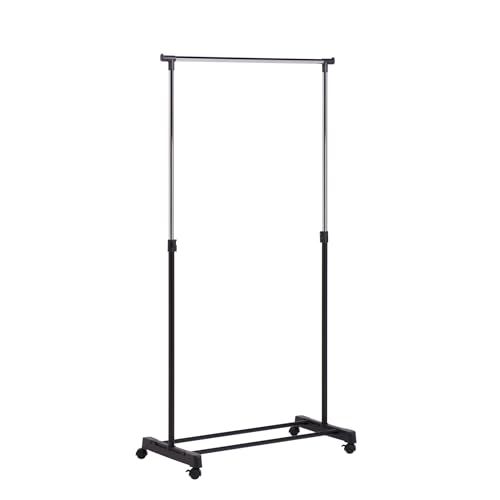 Honey-Can-Do Adjustable Height Rolling Metal Clothes Rack GAR-01122 Chrome 30 lbs by Honey-Can-Do - Used condition - US$16.19