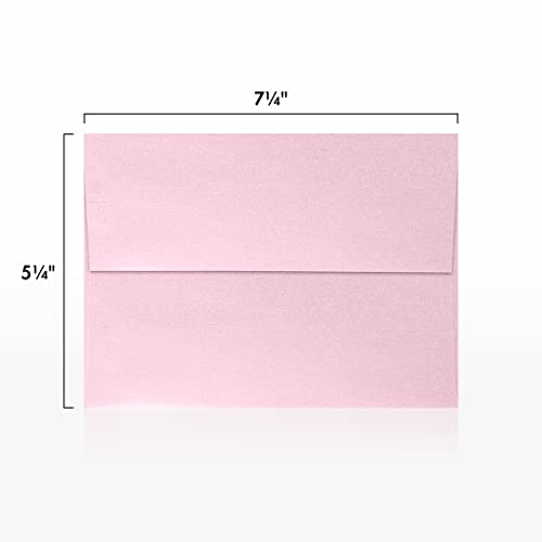 Luxpaper A7 Invitation Envelopes | Peel & Press | 5 1/4" X 7 1/4" | Rose Quartz Metallic | 80Lb. Text | 50 Qty #TOP2