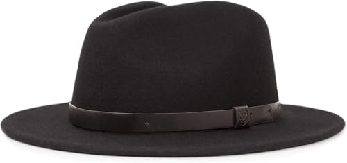 Brixton Unisex-Erwachsene Messer Fedora Filzhut, Schwarz/Schwarz, MEDIUM
