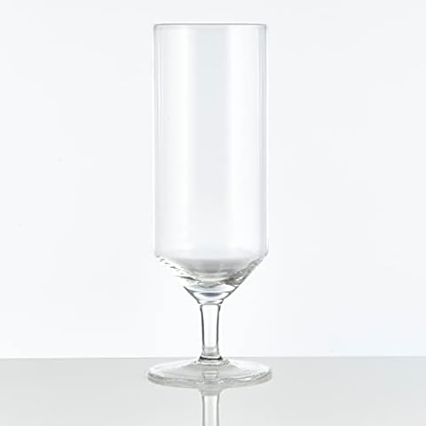 Burns Glass Footed Stange Beer Glass14oz, Set of 4 Tall-Footed Pilsner Glasses, Clear Beer Glass Lead-Free Glass for Beers Ales Dishwasher Cover