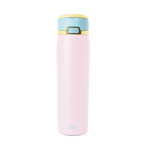 Image of Simple Modern Water Bottle with Straw & Handle | 24oz | Multi-Color | Mesa Loop Insulated Water Bottle for School, Sports, Travel | Leak Proof, Stainless Steel | Sherbet