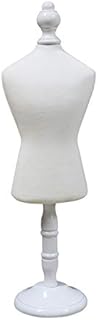 DE-LIANG Mini Dog Dress Form S Size White Mannequin for Doll Pet Clothes Miniature Sewing Dress Display Rack with Wooden Round Base Fully Pinnable.