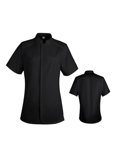 TopTie Women's Essential Snap Chef Coat Restaurant Cook Jacket Uniform Shirt
