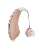 HIBRIQ Wiederaufladbare Soundgerät für Senioren mit Geräuschunterdrückung & einstellbarer Lautstärke, BTE-Komfortdesign (1, Beige)