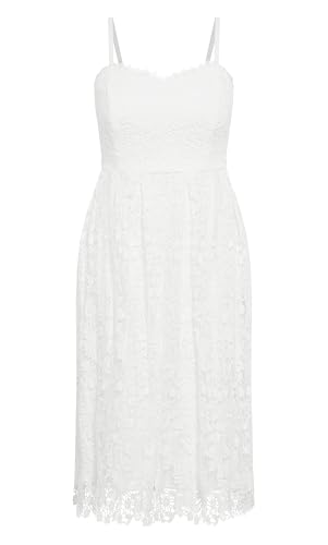 Image of City Chic Women's Plus Size Cocktail Dress - Scarlet Bustier Lace Midi